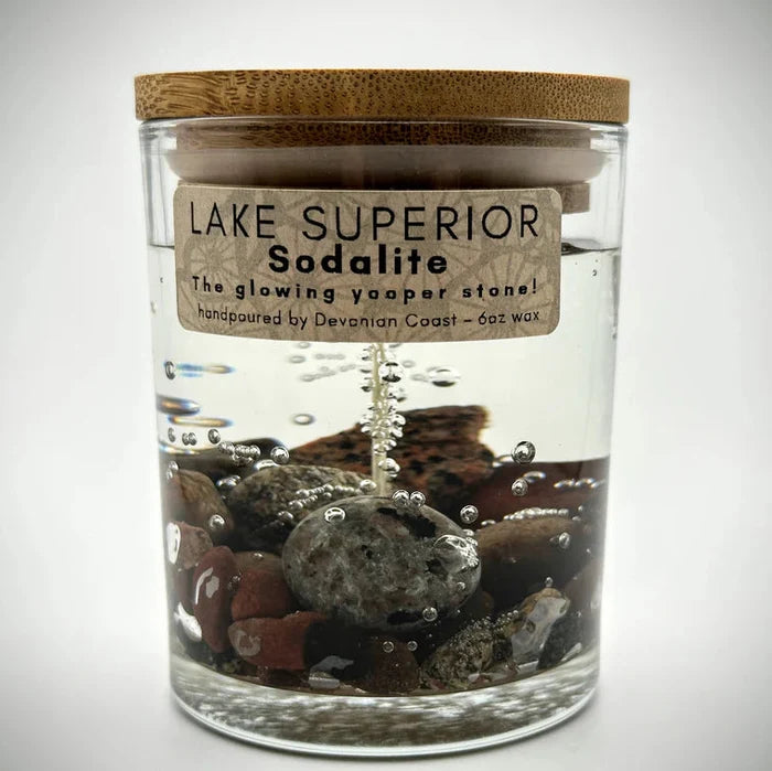 "Yoopelite" Sodalite Gel Candle — Devonian Coast, view 5