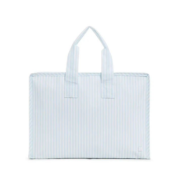 Zip Top Tote in Pimlico Stripe Blue - The Preppy Bunny