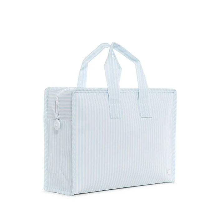 Zip Top Tote in Pimlico Stripe Blue - The Preppy Bunny