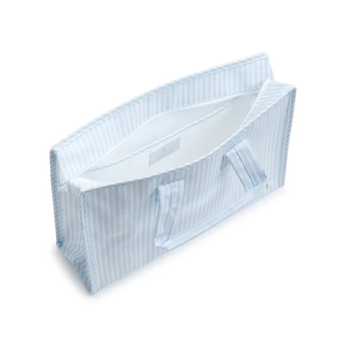 Zip Top Tote in Pimlico Stripe Blue - The Preppy Bunny
