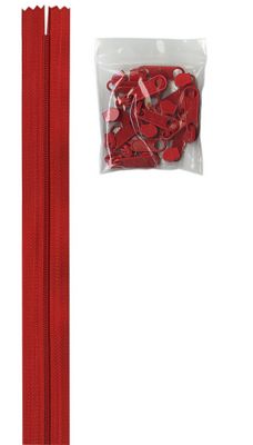 Zippers by the Yard - Atom Red