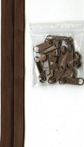 Zippers by the Yard - Seal Brown