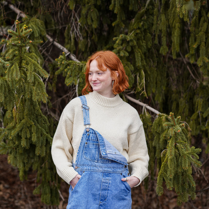 Mock Neck Cream Sweater